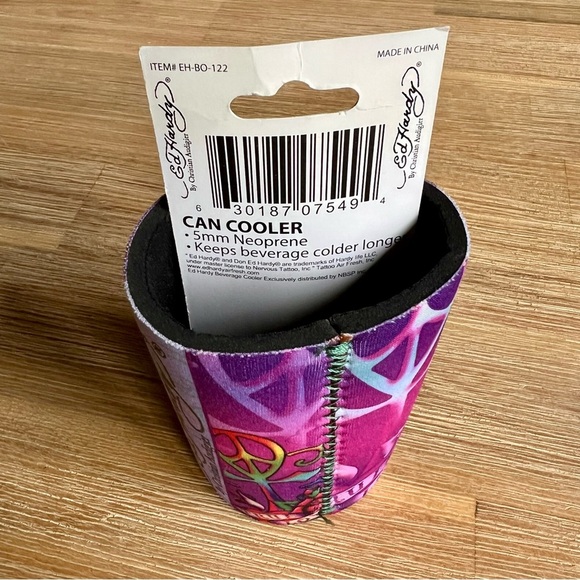 ED HARDY Christian Audigier Tattoo KOOZIE True Love Rare Y2K 90s Can Cooler - Picture 9 of 12